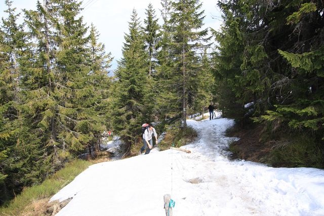 Fragment szlaku na Kasprowy Wierch powyżej przesiadkowej stacji kolejki